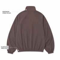 Veste de survêtement oversize pour femme Charlo en tissu technique, épaules tombantes, col montant, style gym et streetwear, vente en gros, personnalisation OEM