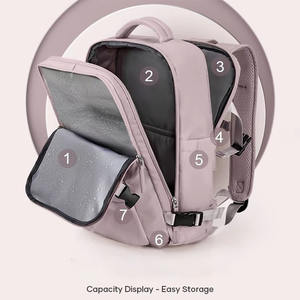 Sac à dos de voyage pour bébé pliable avec port de charge USB personnalisé en gros 2025, sac à langer pour maman, sac à dos pour femmes - Product Image 4