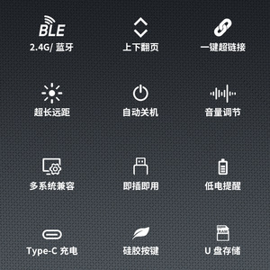 Seewo Wireless Remote Control 2.4G Bluetooth Rechargeable PPT Page Turner With Laser Pointer For Teaching And Office Use - Product Image 1