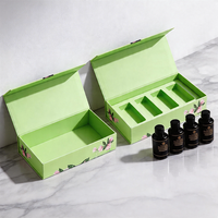 Boîtes en carton rigide magnétiques à rabat personnalisées avec logo de marque privée pour emballages de cosmétiques, d'huiles essentielles et de parfums en verre