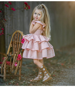 Vêtements superposés mignons pour enfants, robes de mariage pour enfants, petites robes en coton rose pour demoiselles d'honneur - Product Image 3
