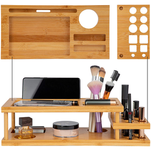Boîte de rangement multifonctionnelle en bambou pour le maquillage - Product Image 2