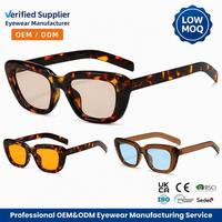 Lunettes de soleil rétro pour femmes, petites lunettes de soleil rectangulaires de style œil de chat, verres teintés de couleur tendance, protection UV400, monture vintage en écaille de tortue