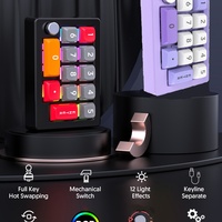K808 유선 프로그래머블 매크로 키보드 노브 RGB 미니 기계식 키패드 완전히 핫 스와퍼블 숫자 키패드 게이밍 USB-C