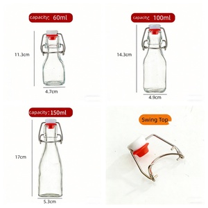 Bouteille en verre <span class=keywords><strong>avec</strong></span> bouchons <span class=keywords><strong>à</strong></span> clapet, <span class=keywords><strong>carafe</strong></span>, bouteille <span class=keywords><strong>à</strong></span> bière, <span class=keywords><strong>à</strong></span> <span class=keywords><strong>vin</strong></span>, <span class=keywords><strong>à</strong></span> eau, <span class=keywords><strong>à</strong></span> kombucha, <span class=keywords><strong>à</strong></span> boisson, 60 ml, 250 ml, 500 ml, 750 ml, 1000 ml - Product Image 2