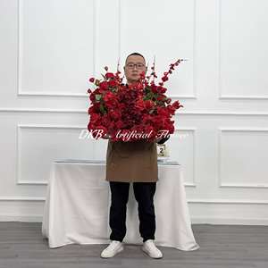 Décoration et fournitures de mariage populaires Décoration de fleurs de mariage 60cm Chemin de table en soie Pièce maîtresse - Product Image 6