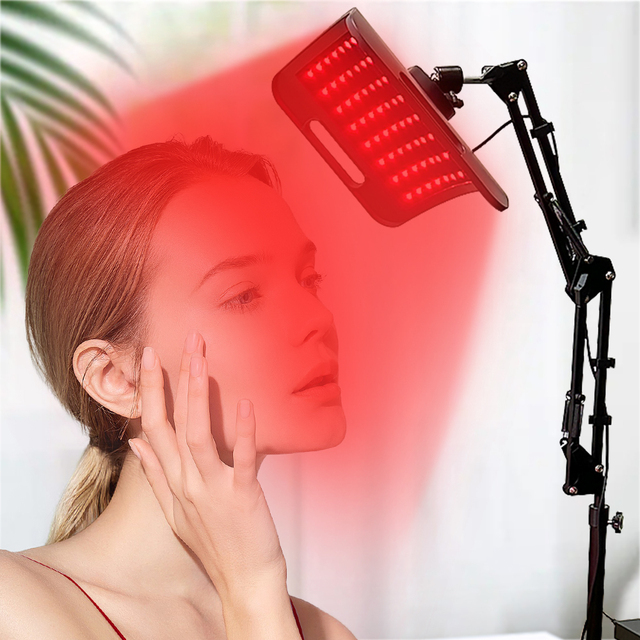 Red Light Therapy Device with Height Adjustable Stand 660nm Red Light 850nm Near Infrared LED Therapy Lamp for Skin Care