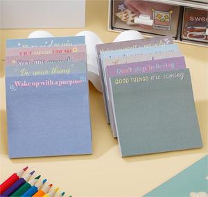 Notas adesivas 3x3 Mensagem nota gradiente papel Notepad auto-adesivo Adesivo decorativo Material escolar personalizável