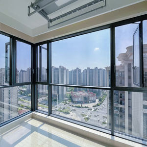 עיצוב מודרני לשבור תרמי חלונות אלומיניום נמוך-e זכוכית כפול זיגוג כפול זגוג כפול לחלונות וילה - Product Image 4