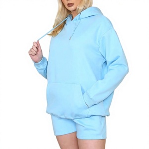Women's Oversized Hoodie Shorts <b>Set</b> Fashion <b>Two</b> <b>Piece</b> Outfit Long Sleeve Pullover Top Casual Lounge Streetwear Apparel - Product Image 4