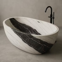Salle de bain en pierre naturelle Baignoire en pierre de marbre blanc pour la décoration des toilettes