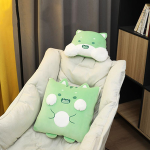 All'ingrosso peluche imbottito in cotone imbottito cuscini dello schienale verde gatto auto cuscino coperta maschera per gli occhi - Product Image 5