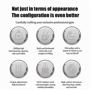 멀티 스테이션 체육관 스미스 머신 스쿼트 랙 케이블 크로스 오버 라트 풀 다운 로우 로우 다운 올인원 체육관 파워 랙 머신 - Product Image 3