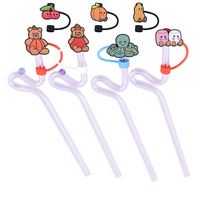 En gros, embouts de paille en silicone décoratifs motif chat mignon, accessoires de paille pour les besoins quotidiens et les accessoires de bar
