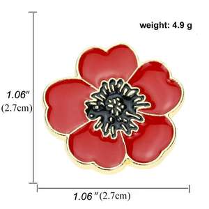 Toptan Kapok çiçekli broş yaratıcı emaye rozeti makinesi festivaller için çin yeni yılı ulusal günü siyah nikel - Product Image 5
