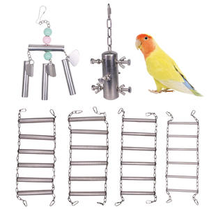 Jouet perroquet moyen grand cloche en acier inoxydable pour support de <span class=keywords><strong>cage</strong></span> de perroquet jouet avec fonction à mâcher accessoires de <span class=keywords><strong>cage</strong></span> de petite taille fournitures - Product Image 1