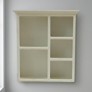 Panneau mural extensible INNOVA en bois blanc à 5 étagères, design moderne et contemporain, pour bureau à domicile ou salon - Product Image 3