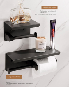 Porte-papier toilette et distributeur de mouchoirs mural sans perçage, écologique, en fer, pour le rangement de la salle de bain - Product Image 4