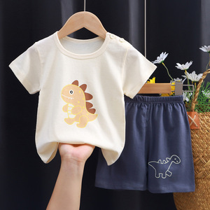 Costume à manches courtes pour enfants été coton garçon vêtements en gros nouveau t-shirt fille été bébé vêtements pour enfants - Product Image 6
