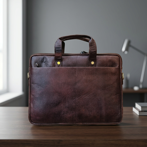 Bolso Mensajero para Portátil de Cuero Genuino, Estilo Simple, Cierre con Asa, Gran Capacidad, Impermeable y Ecológico - Product Image 6