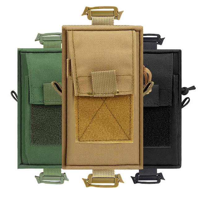 Waterproof Tactical Oxford Molle Bag Shoulder Strap Utility Pouch EDC Camouflage Phone Case 1000D Water-Resistant Nylon Custom