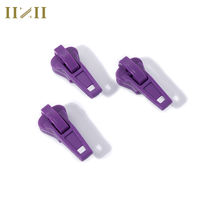 Taille personnalisée, multicolore, fermeture à glissière à verrouillage automatique pour bricolage accessoire de vêtement, extracteur de fermeture à glissière en nylon violet avec matière plastique