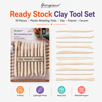 Giorgione – Lot de 10 outils en plastique pour modelage, sculpture et gravure de poterie, argile polymère, céramique, artisanat et fournitures d'art DIY