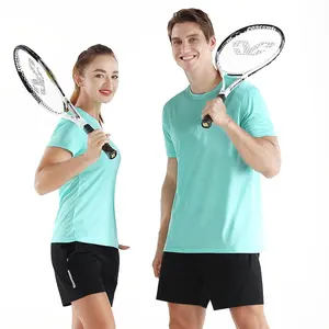 New Unisex Sports T-Shirt Breathable Summer Badminton Tops for Men O-Neck Design Plain Dyed Knitted Fabric Sporty Style Jersey