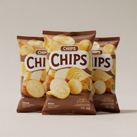 Sachet d'Emballage Alimentaire Personnalisé Imprimé Scellable pour Snacks, Popcorn, Aliments Soufflés et Chips, avec Ouverture Facile