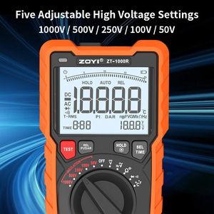 ZT-1000R Insulation Resistance <b>Meter</b> High-Precision 1000V Digital Megohmmeter <b>Auto</b>/Manual Ranging CE Certified Multimeter ZT-100 - Product Image 4