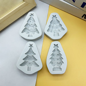 Noel ağacı şekli için silikon kalıp yeni DIY kek araçları çikolata fondan peynir dondurma dondurmalı pasta süslemeleri - Product Image 3