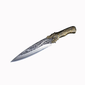 سكين الطاهي المذبح لونجكوان القديمة ، مقبض نحاسي من الفولاذ المقاوم للصدأ ، سكين أداة ذبح عظام اللحم - Product Image 4