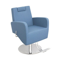 Nouveau cuir bleu marron avec guide manuel conception et réglage petit fauteuil de barbier au design unique