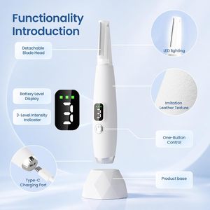 Electric Eyebrow Trimmer for Women LED Light Facial Hair Remover with 3 Speed Settings - Product Image 2