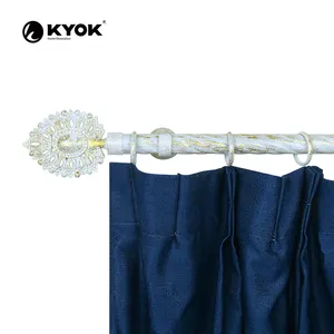 KYOK 15 years factory 28+28mm iron curtain rod double set heavy duty