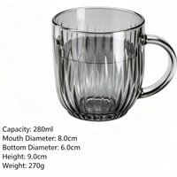 Set Enam Gelas Kaca Gaya Zunni 280ml dengan Desain Vertikal Tiup Manual dalam Warna Bening dan Amber untuk Bar Rumah & Hadiah