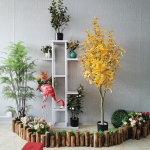 Chine Artificielle Argent <span class=keywords><strong>Ginkgo</strong></span> <span class=keywords><strong>Biloba</strong></span> <span class=keywords><strong>Feuille</strong></span> Fleurs Arbres Décoratifs En Plastique - Product Image 2