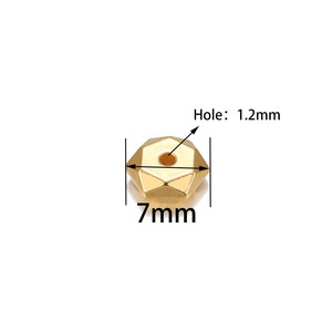 Perles d'espacement Ccb 7mm, perles rhomboïdes à coupe hexagonale pour la fabrication de bracelets, fournitures de bijoux, perles en métal plaqué de couleurs mélangées - Product Image 2
