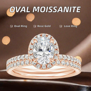 Bague en moissanite ovale de 1,5 carat |   Bague torsadée en argent sterling 925 plaqué or |   Bague de fiançailles et de mariage pour femmes - Product Image 2
