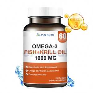 Cápsulas Blandas de Aceite de Krill Antártico Ausreson OEM a Granel, Suplemento Halal, Aceite de Pescado, Omega-3, EPA, DHA, Aceite de Krill, Astaxantina, Cápsulas Blandas - Product Image 1