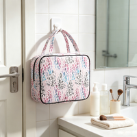 Sacs de rangement pour maquillage suspendus, pochettes cosmétiques en PU, porte-pinceaux, trousse de toilette multifonctionnelle pour les voyages