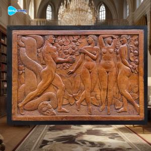 Pannello in Bronzo Classico con Figure Umane, Angeli e Scultura Murale Narrativa Mitologica - Product Image 4