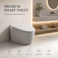 Toilette intelligente allongée moderne sans réservoir, bidet électrique, télécommande, chasse d'eau silencieuse, intelligente, pour projets hôteliers de luxe
