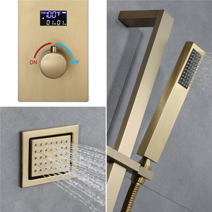 Sistema <span class=keywords><strong>Doccia</strong></span> di Lusso con LED e Musica, Soffione a Cascata da 12 Pollici, Display Digitale, 7 Funzioni, Valvola in Ottone Massiccio, Getti Massaggianti - Product Image 5