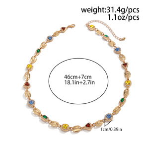 <span class=keywords><strong>Collana</strong></span> con Diamanti Colorati in Stile Europeo <span class=keywords><strong>e</strong></span> Americano per <span class=keywords><strong>Uomo</strong></span>, <span class=keywords><strong>Bracciale</strong></span> Versatile Hip-hop Retrò di Lusso Super Scintillante - Product Image 4