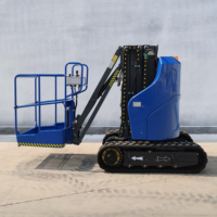 Plateforme de travail aérien hydraulique automotrice sur chenilles de 7, 8 et 9 mètres, élévateur à mât vertical, nacelle élévatrice à mât personnel