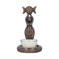 Candelabro creativo de resina de Triple Diosa para decoración del hogar, soporte de vela para té, artesanía de aromaterapia, lámpara de té de Triple diosa