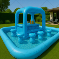Bar aquatique gonflable en PVC pour piscine, tente de jardin flottante, idéal pour les fêtes à la plage, pub gonflable avec sièges