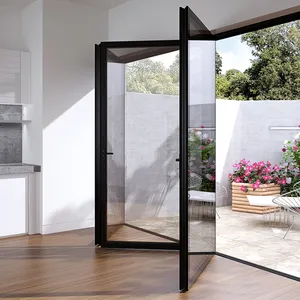 Modern French Design Small 4 Season Glass Room Winter Garden House Aluminum Sunroom With Folding Door For Outdoor Backyard