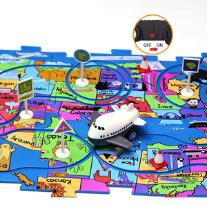 Puzzle pour enfants chauds Puzzle électrique Railcar bricolage ville <span class=keywords><strong>carte</strong></span> scène bâtiment garçons et filles jouets enfants <span class=keywords><strong>Train</strong></span> jouets - Product Image 3